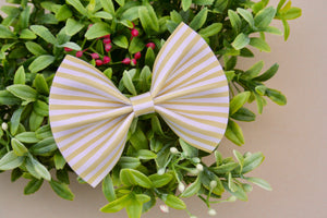 Honey Butter Vintage Stripes Baby Kate Bow