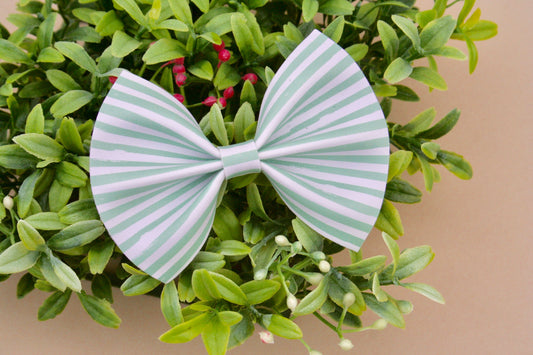 Sage Vintage Stripes Baby Kate Bow