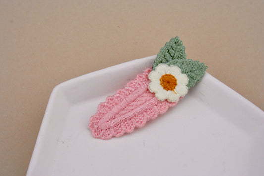 Crochet Floral Snap Clip