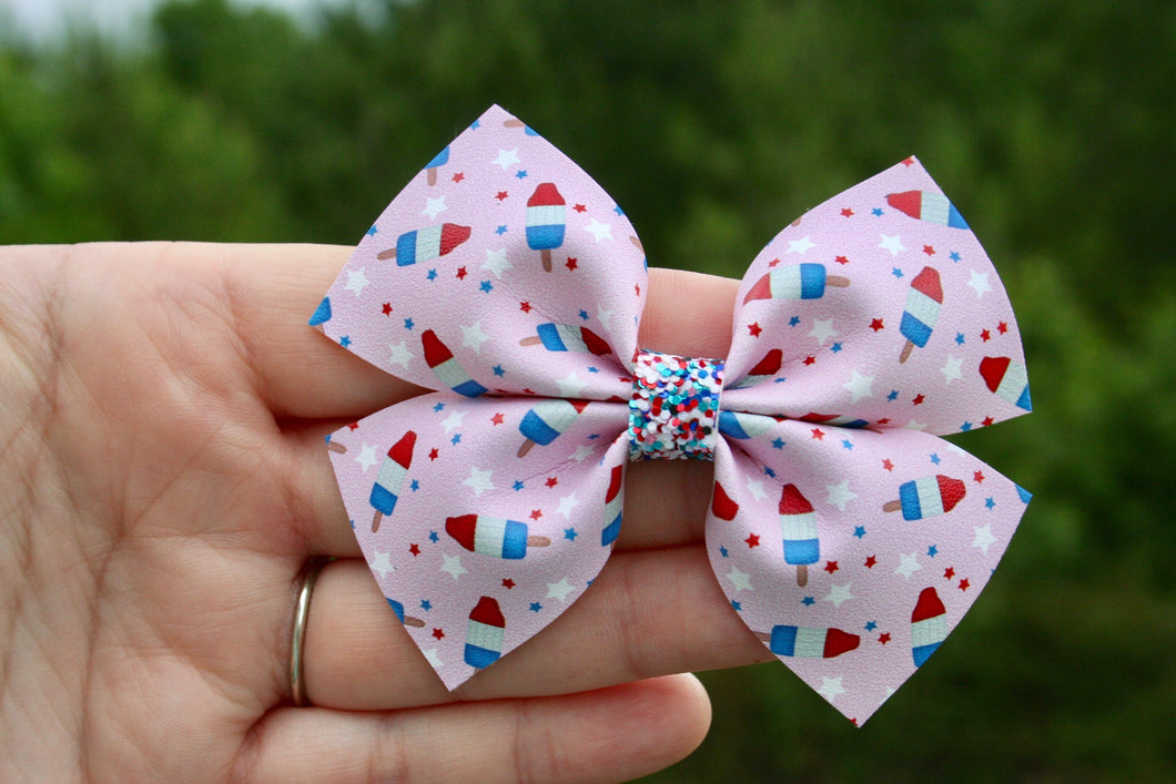 Pink Patriotic Pops Wren Bow