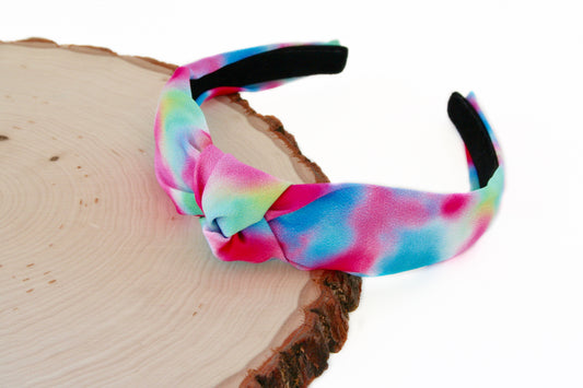 Rainbow Snow Cone Top Knot Headband