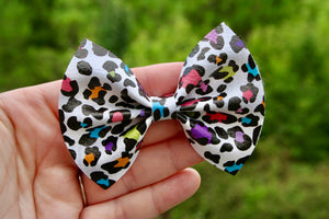 Neon Leopard Print Baby Kate Bow