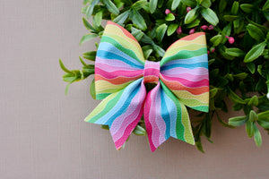 Wavy Rainbow Stripes Maizie Bow