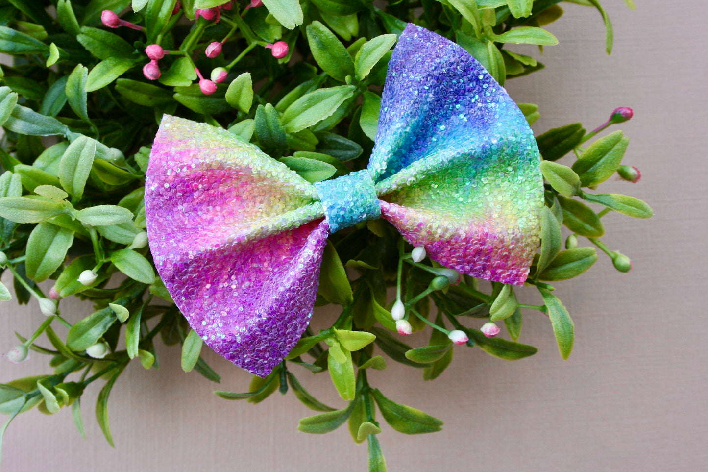 Tie Dye Chunky Glitter Baby Kate Bow