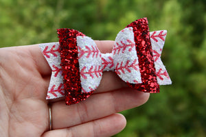 Glitter Baseball Laces Medium Ellie Bow