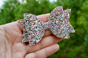 Creamsicle Confetti Chunky Glitter Medium Ellie Bow