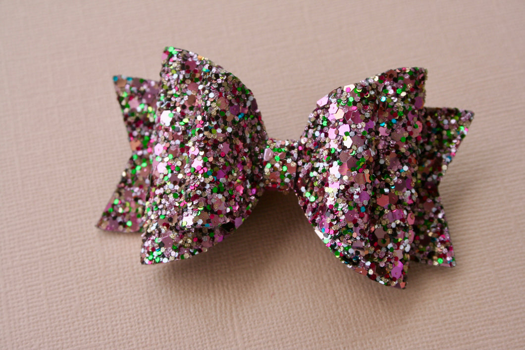 Autumn Elegance Glittered Glitter Medium Ellie Bow