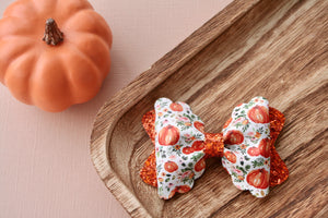 Watercolor Pumpkin Floral Bailey Bow