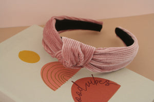 Boho Corduroy Velvet Top Knot Headbands