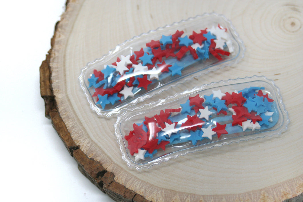 Patriotic Stars Shaker Snap Clips