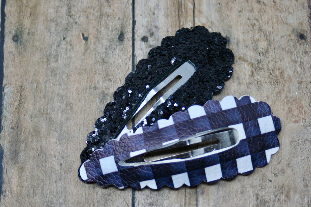 Buffalo Plaid Jumbo Snap Clips