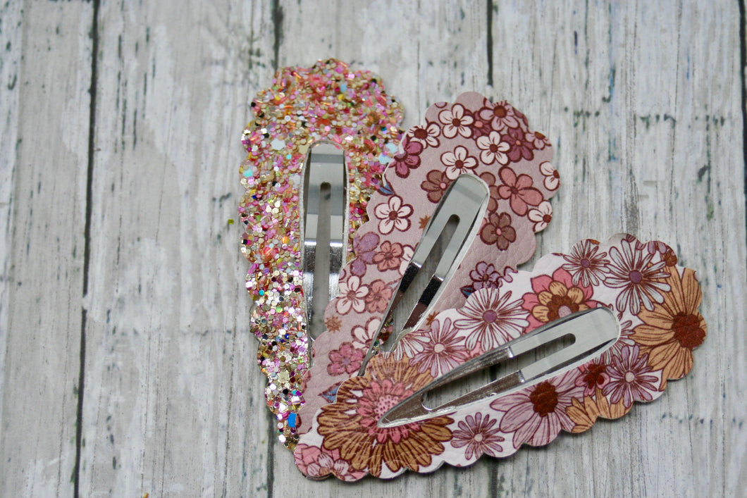 Boho Floral Jumbo Snap Clips