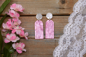 Pink Rainbow Drop Earrings