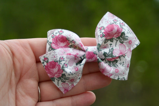 Pink Vintage Floral Jayme Bow