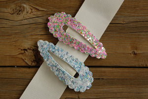 Winter Wonderland Glitter Jumbo Snap Clips