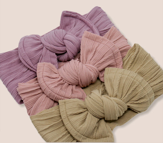 Warm Solid Tie-On Headbands