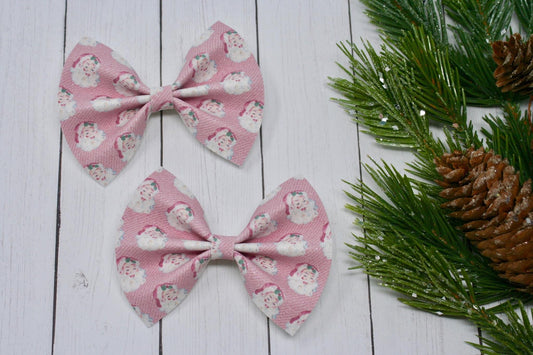 Vintage Santa Shimmer Suede Baby Kate Bow