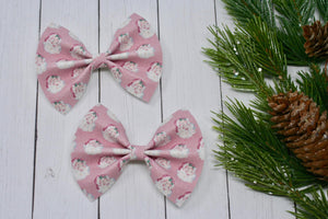 Vintage Santa Shimmer Suede Baby Kate Bow