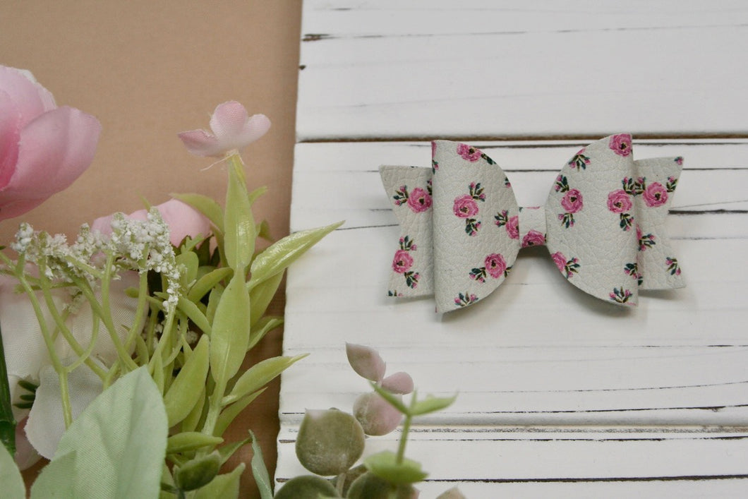 Dainty Rose Floral Baby Ellie Bow