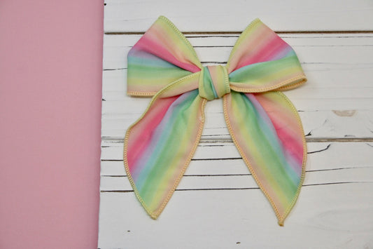 Rainbow Ombré Stripe Large Remi Bow