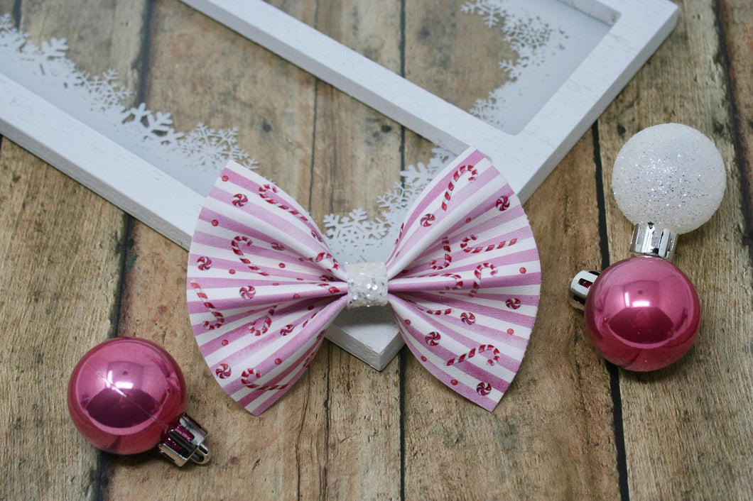 Pink Candy Canes Baby Kate Bow