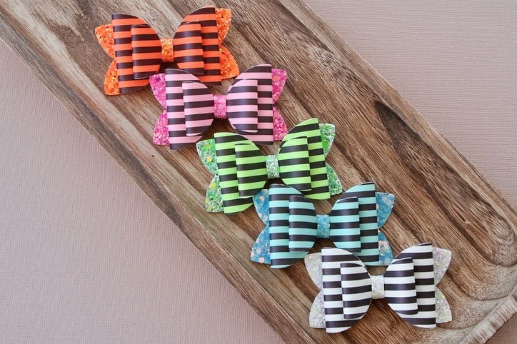 Glow in the Dark Halloween Stripes Emmy Bows