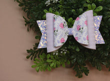 Load image into Gallery viewer, Lovely Lavender Floral Large Ellie Bow
