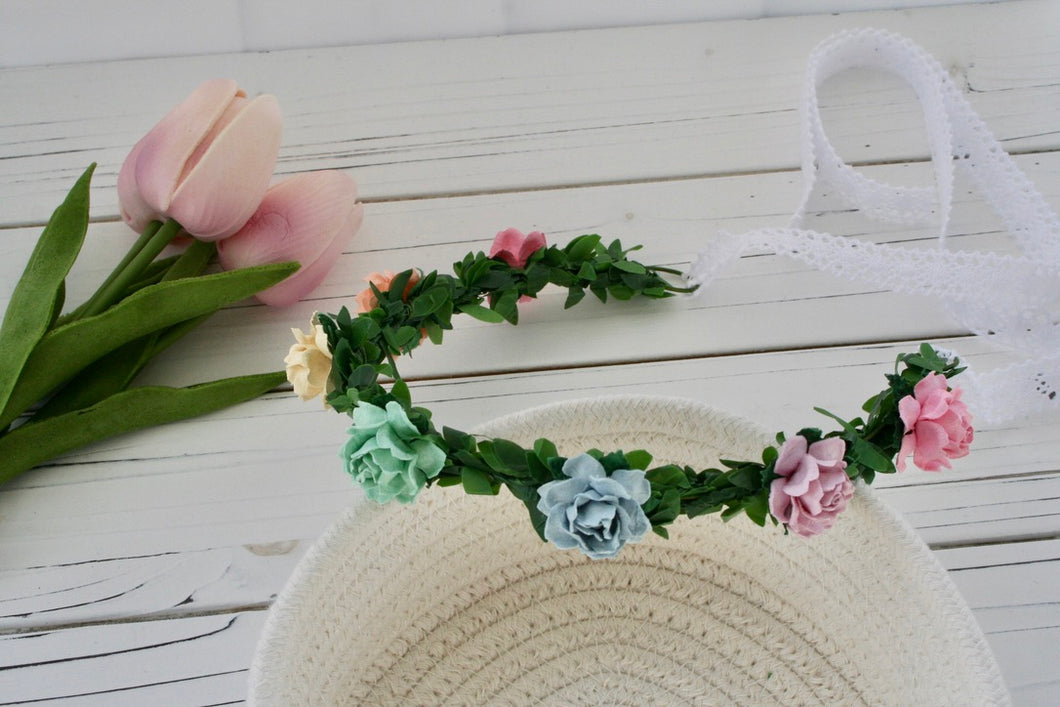 Pastel Rainbow Flower Crown