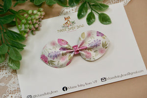 Pink & Purple Peonies Baby Jade Bow