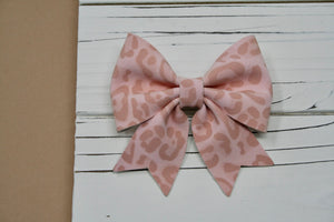 Pink Leopard Suede Maizie Bow