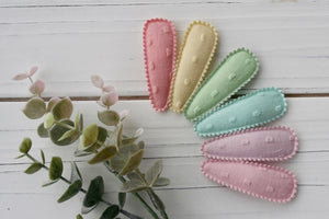 Spring Pastel Swiss Dot Snap Clips