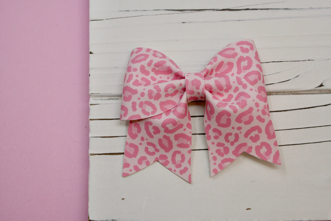 Pale Pink Leopard Callie Bow