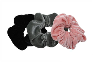 Neutral Velvet Scrunchie Set