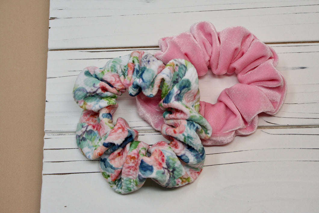 Pink Blush Scrunchie Set