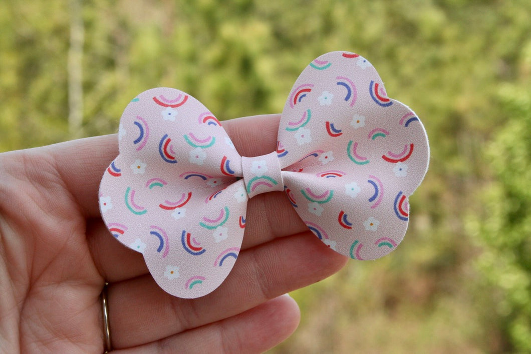 Girly Rainbows Medium Maggie Bow