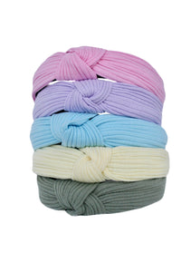 Pastels Rib Knit Top Knot Headbands