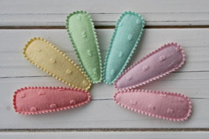 Spring Pastel Swiss Dot Snap Clips