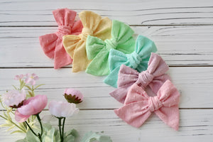 Spring Pastel Swiss Dot Large Everly Bow