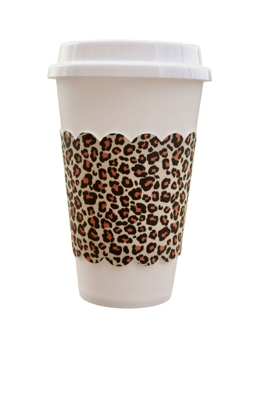 Leopard Scalloped Cup Sleeve