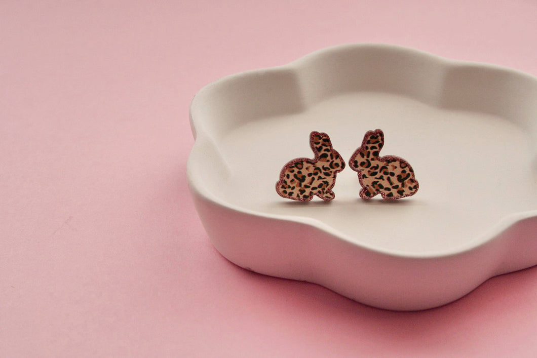 Leopard Bunnies Acrylic Studs