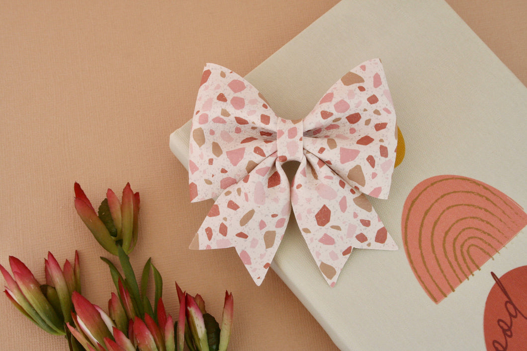 Pink Terrazzo Maizie Bow