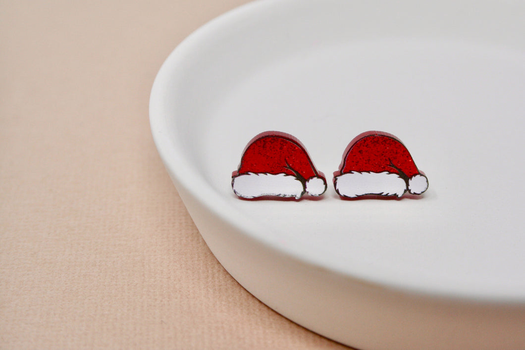 Santa Hat Acrylic Studs