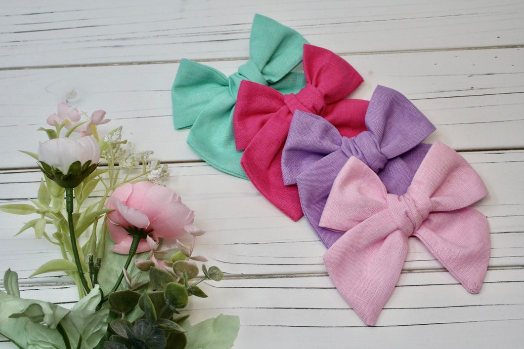 Colorful Summer Linen Large Everly Bow