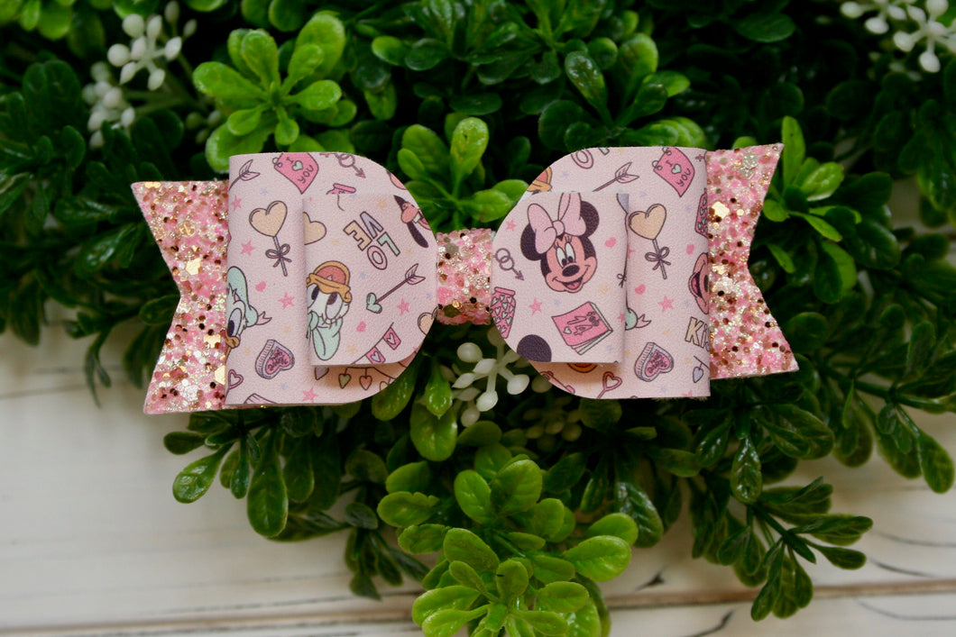 Pastel Valentine Friends Large Sophia Bow