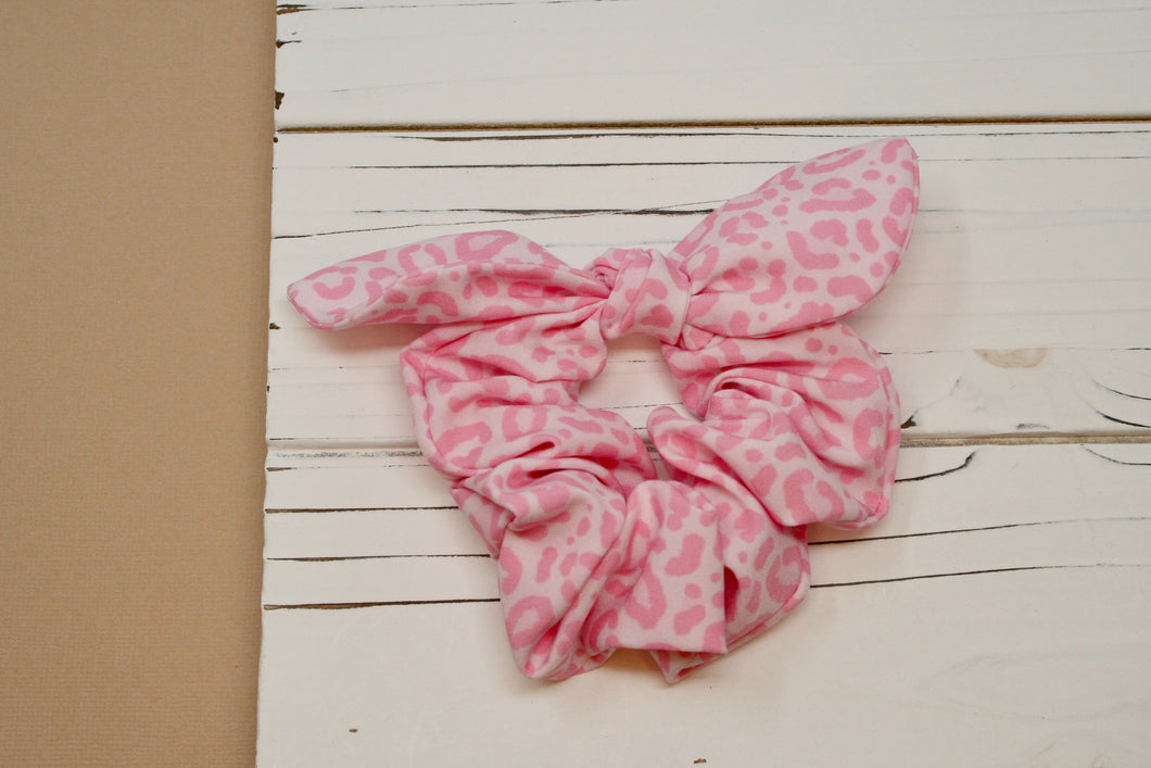 Pastel Pink Leopard Scrunchie