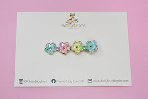 Pastel Rainbow Ombré Flower Luxe Clip