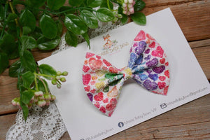 Rainbow Hearts Chunky Glitter Baby Kate Bow