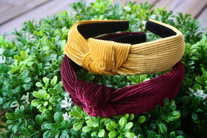 Fall Corduroy Velvet Top Knot Headbands