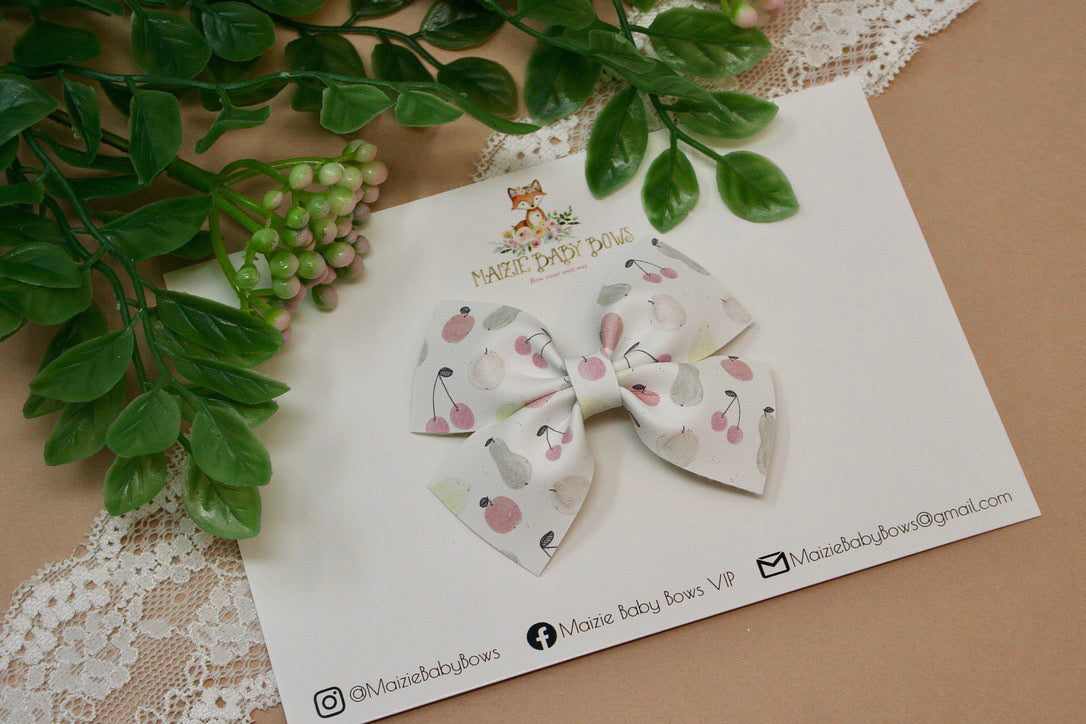 Watercolor Fruit Baby Wren Bow