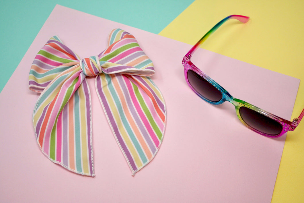 Rainbow Bright Stripes XL Remi Bow